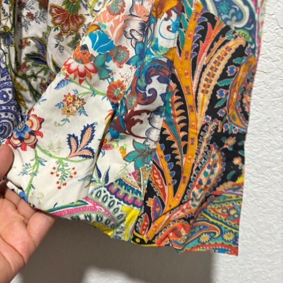 Tolani Collection Womens Pants Multicolor Medium Straight Leg Paisley Palazzo - Picture 6 of 16